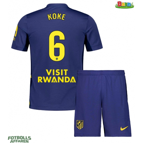 Atletico Madrid Koke #6 Bortaställ Barn 2025-26 Kortärmad (+ Korta byxor)